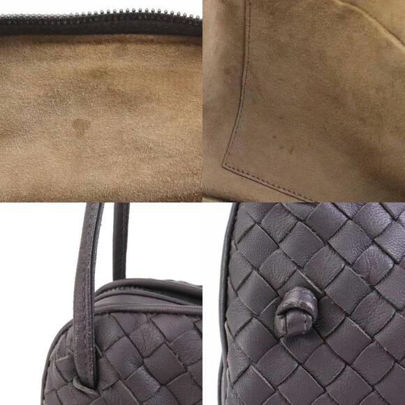 BOTTEGA VENETA Gray Leather Intrecciato Shoulder Bag - Picture 4 of 5